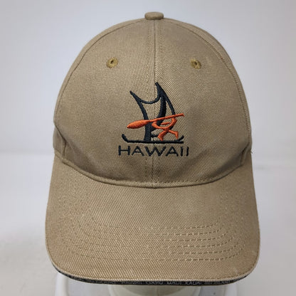Hawaiian Headwear Baseball Cap Brown One Size Embroidered Hawaii Canoe Brim Hat