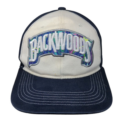 Backwoods Snapback Hat Blue One Size Embroidered 6 Panel Colorblock