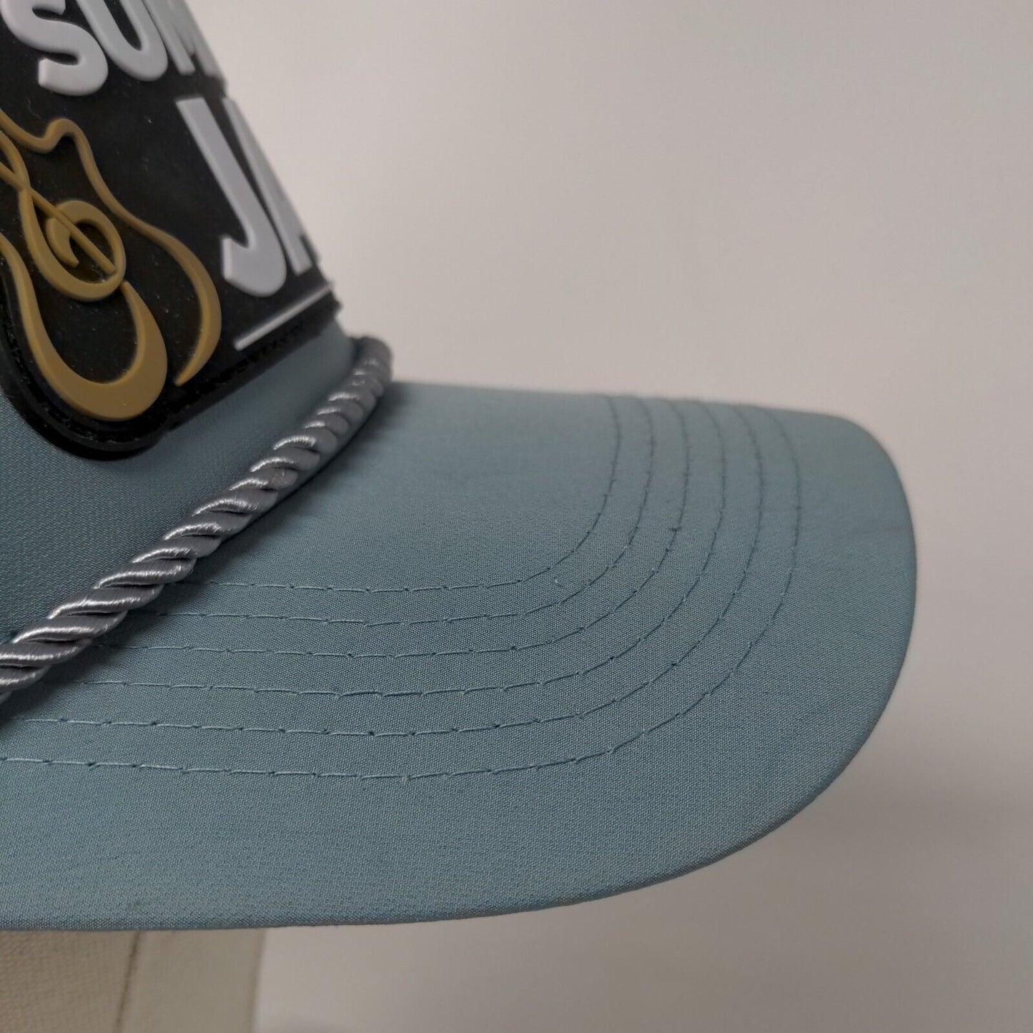 Summer Jam Snapback Hat Blue OSFM Adjustable Breathable 6 Panel Rope Foar
