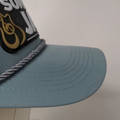 Summer Jam Snapback Hat Blue OSFM Adjustable Breathable 6 Panel Rope Foar