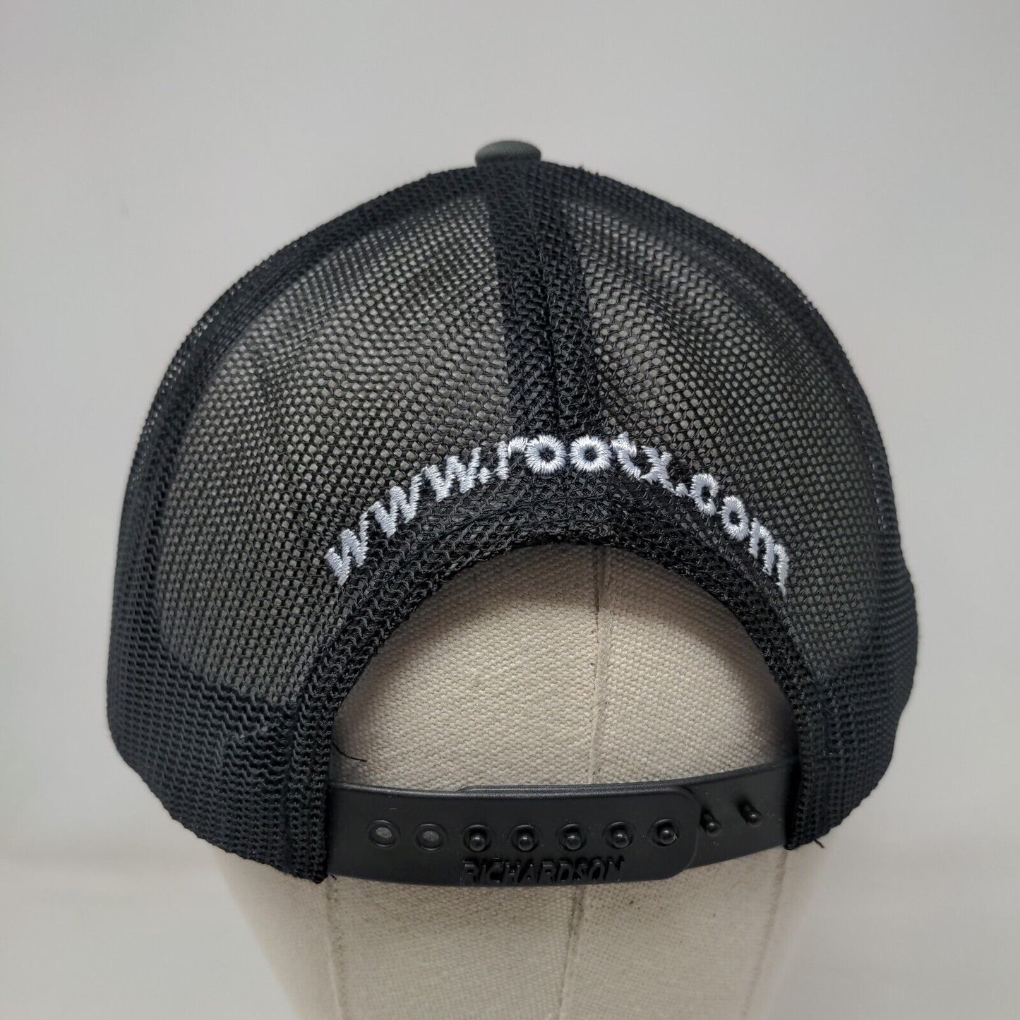 ROOTX Snapback Trucker Hat Gray One Size Adjustable Mesh Back 6 Panel Richardson