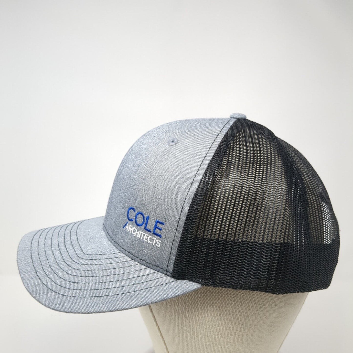 Cole Architects Snapback Trucker Hat Gray XL Adjustable Mesh Back Richardson