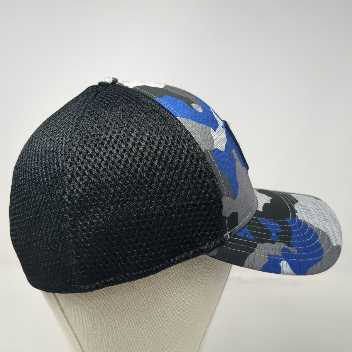 New Era Kansas City Royals MLB Baseball Cap Blue Black Camo Hat L Mesh 39THIRTY