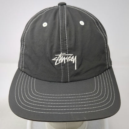 Stüssy Snapback Gray One Size Nylon White Contrast Stitching Logo 6-Panel Hat