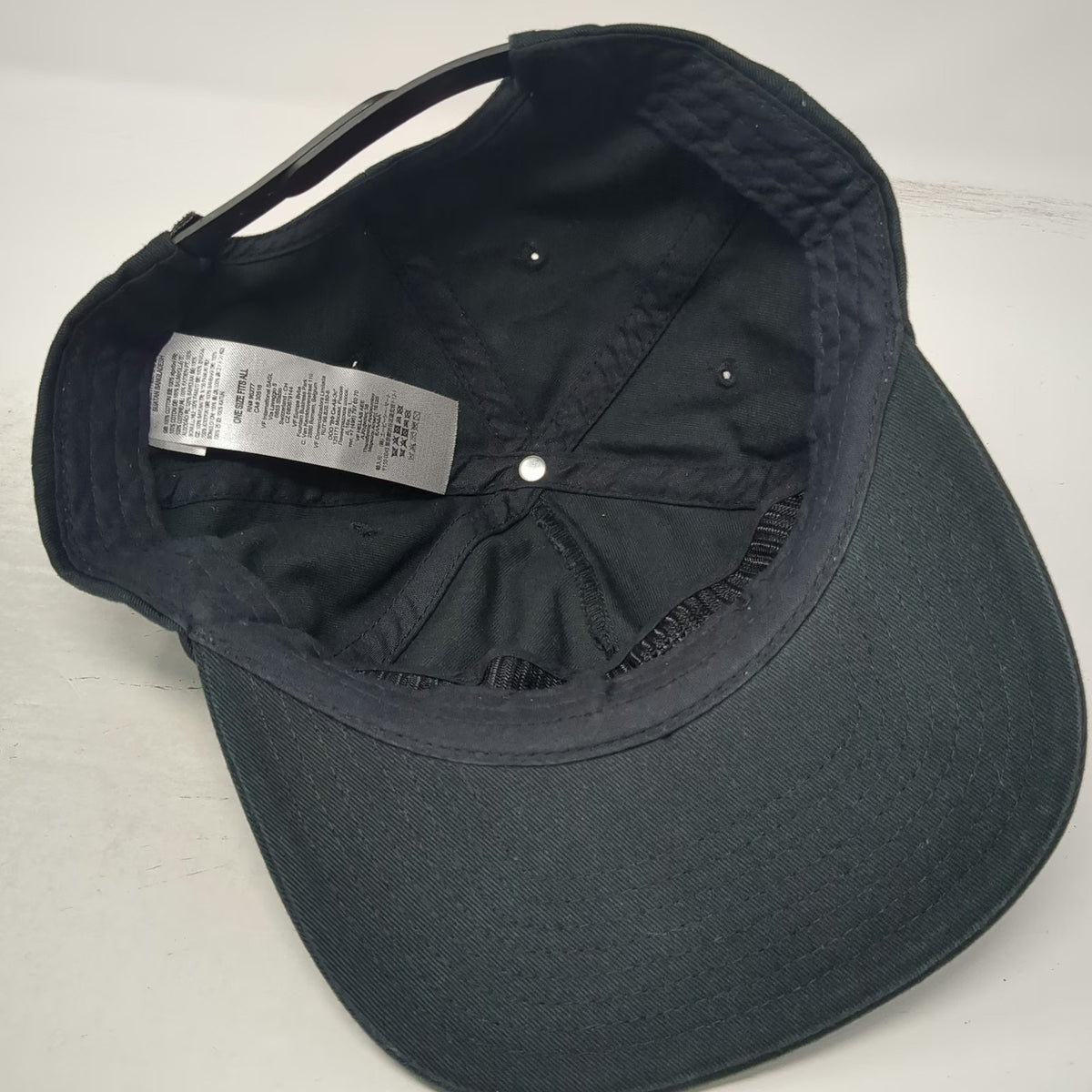 Vans 5 Panel Black One Size Checkerboard Hat Snapback Flat Brim Off The Wall