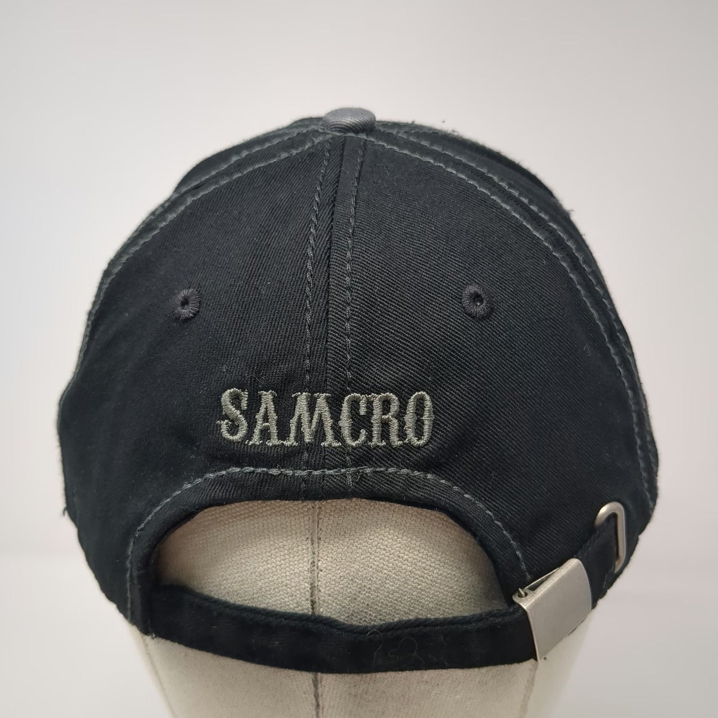 Sons of Anarchy Baseball Cap Black Gray One Size Slideback Suede Brim SAMCRO Hat