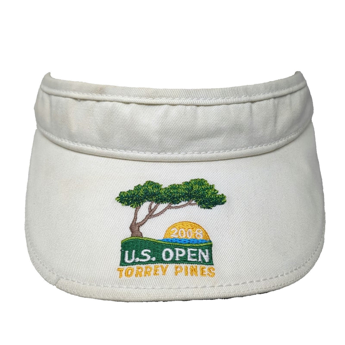 Visor White One Size U.S. Open Torrey Pines 2008 Volunteer Golf Hat USGA Cotton