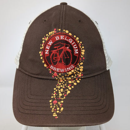 New Belgium Trucker Hat Brown White One Size Mesh Snapback Fat Tire Bicycle Logo