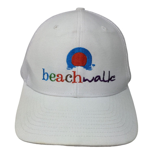 Beachwalk Lennar Snapback Trucker Hat White One Size Adjustable Mesh Back