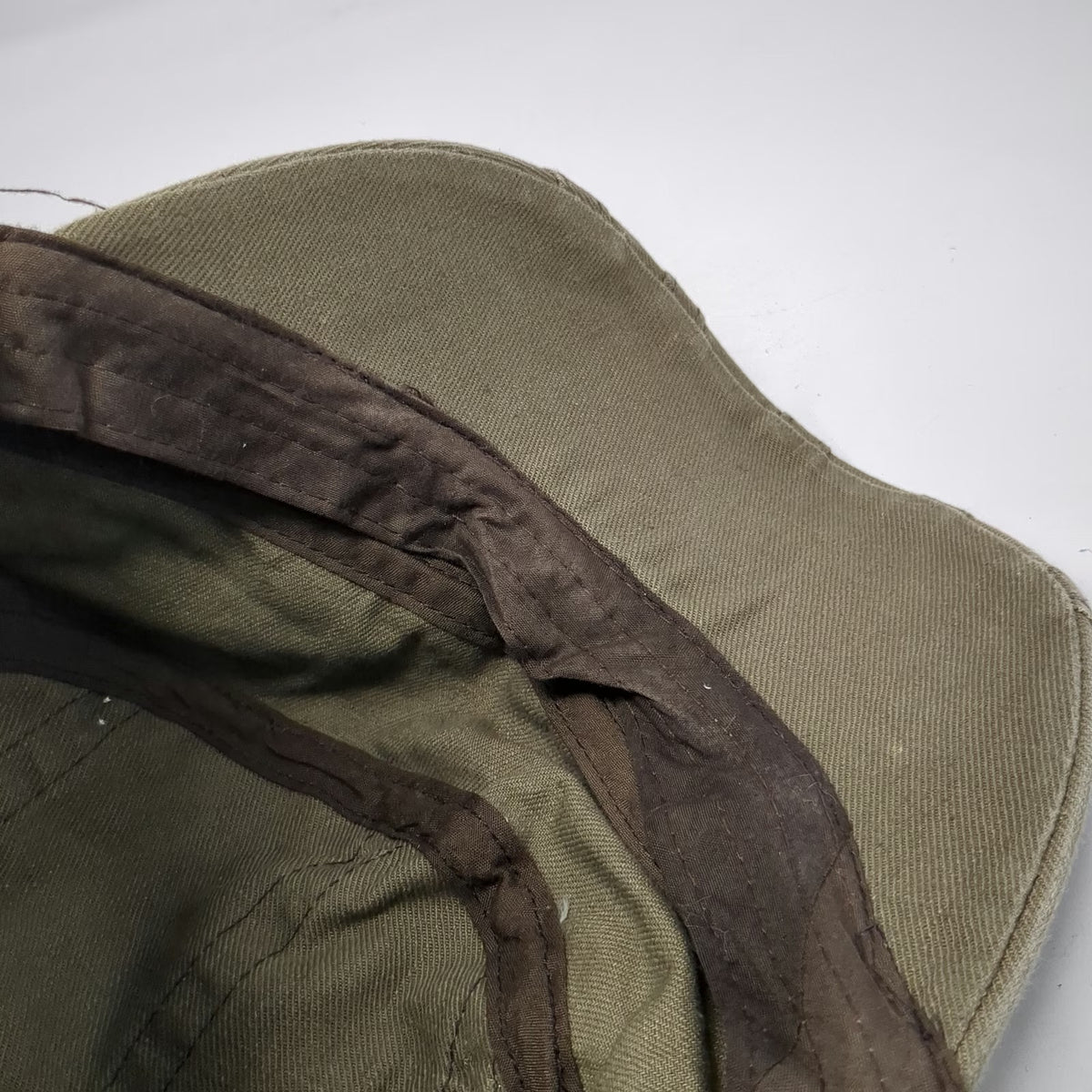 Heve Army Cap Brown One Size Studded Distressed Cotton Slideback Buckle Hat