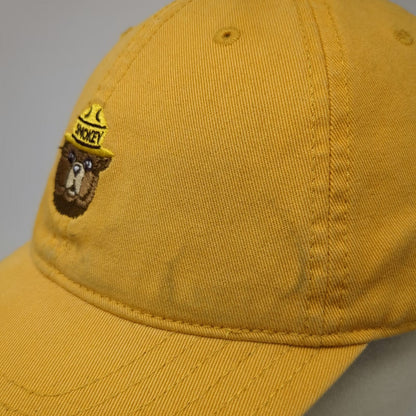 MAD Engine Smokey Bear Baseball Cap Yellow One Size Cotton Slideback Hat