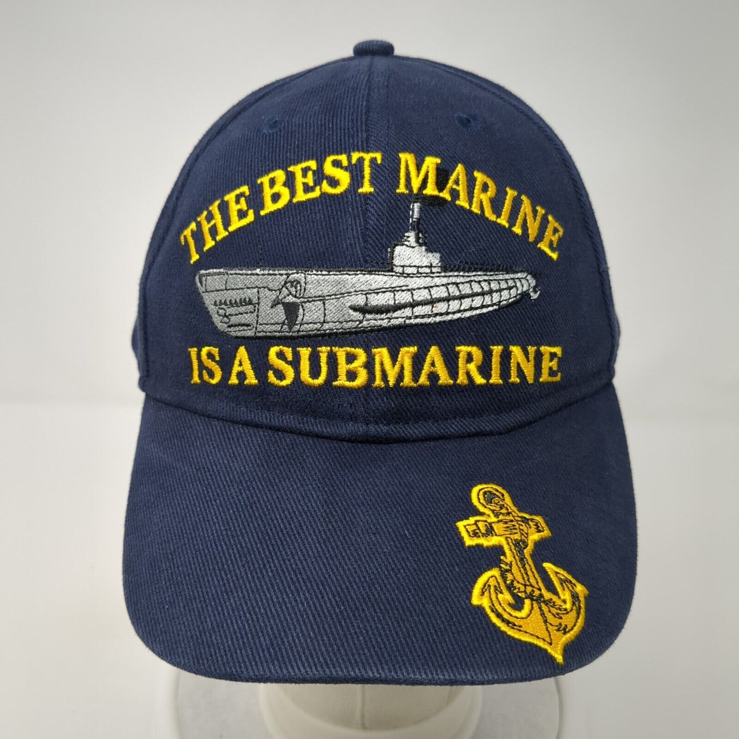 The Best Marine Is A Submarine Strapback Hat Blue One Size Veteran
