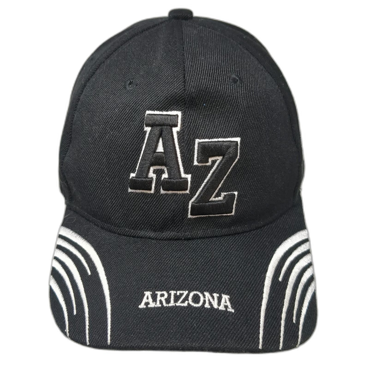 Black Baseball Cap One Size Arizona AZ Embroidered Strapback Curved Bill Hat