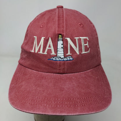 Ahead Men's Slideback Hat Red Adjustable Embroidered Logo Cotton Maine