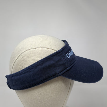 Columbia Transit Strapback Sun Visor Hat Blue OS Adjustable Embroidered Anvil