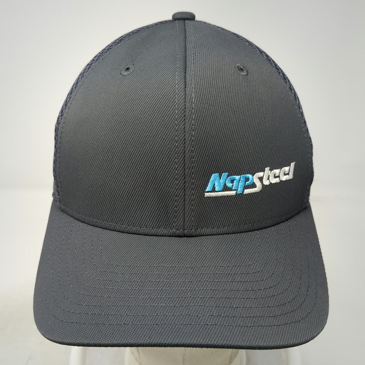 Flexfit Baseball Cap Gray M NapSteel North American Pipe Mesh Stretch Fit Hat
