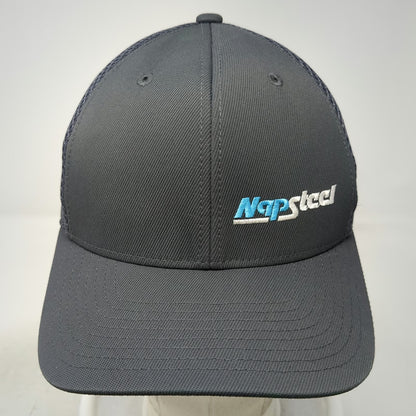 Flexfit Baseball Cap Gray M NapSteel North American Pipe Mesh Stretch Fit Hat