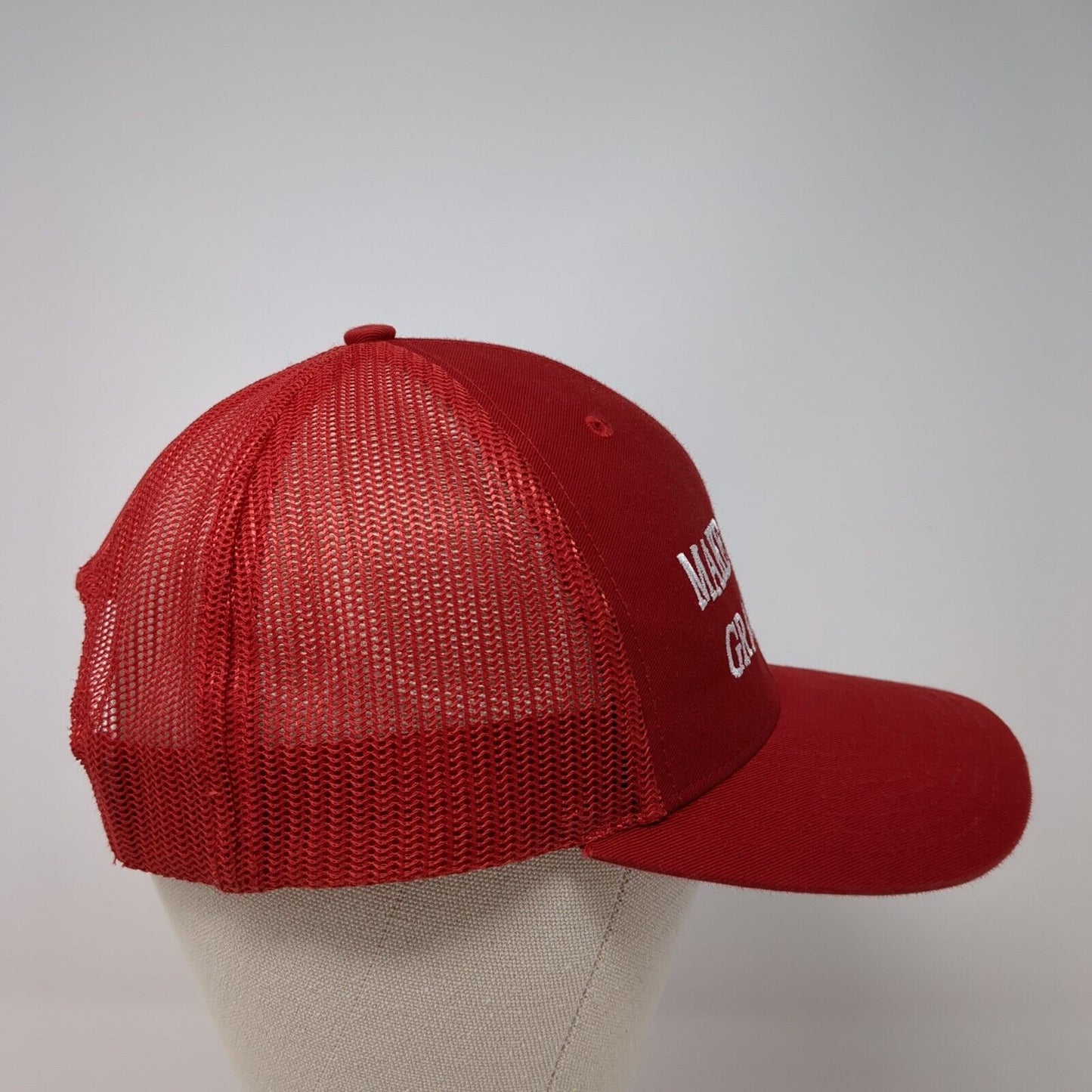 Make America Graze Again Snapback Trucker Hat Red One Size Mesh Back Richardson