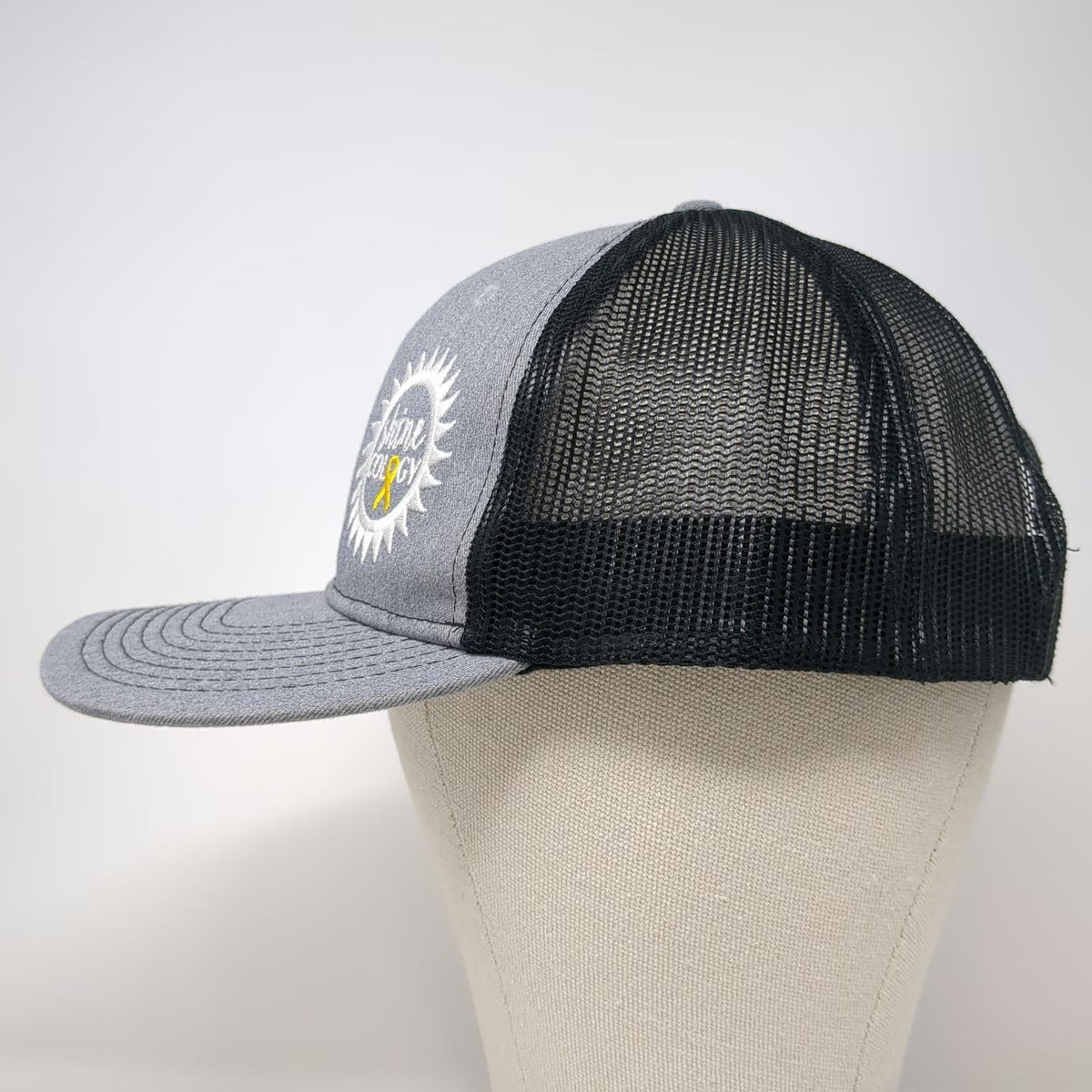 Port Authority Trucker Hat Gray One Size Mesh Back Snapback Shine Cology Logo