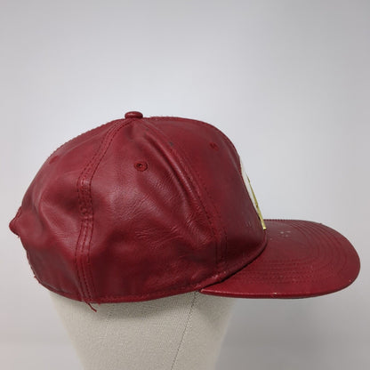 The Flash Snapback Hat Red One Size Adjustable Faux Leather 6 Panel DC Comics