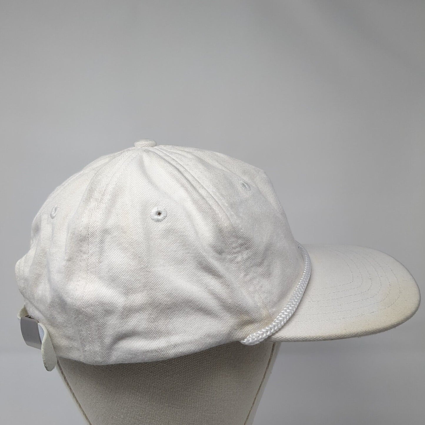 Mickey Mouse Slideback Rope Hat White One Size Adjustable Solid Disney