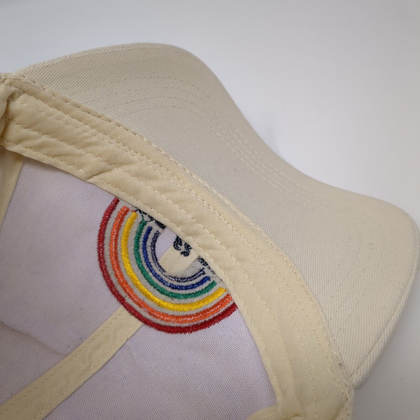 Love & Peace Rainbow Slideback Hat Tan One Size Adjustable Sonoma