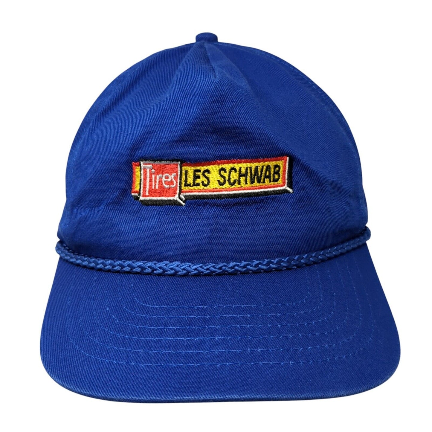 Tires Les Schwab Snapback Hat Blue One Size Adjustable Embroidered Rope 6 Panel