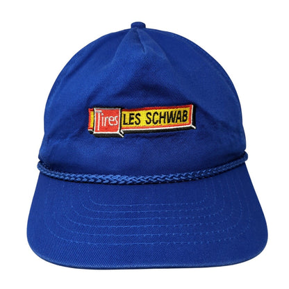 Tires Les Schwab Snapback Hat Blue One Size Adjustable Embroidered Rope 6 Panel