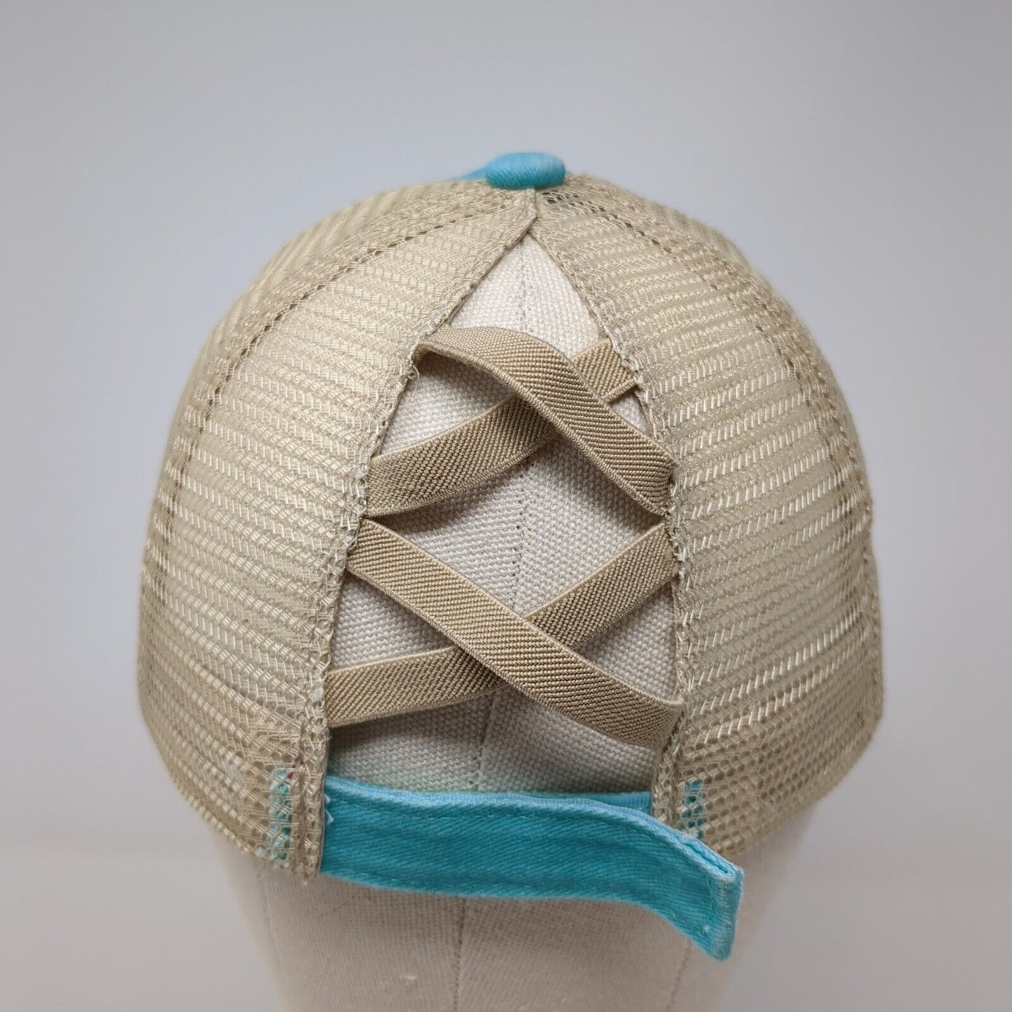 Unbranded Strapback Trucker Hat Ponytail Multicolor OSFA Mesh Back