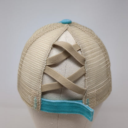 Unbranded Strapback Trucker Hat Ponytail Multicolor OSFA Mesh Back