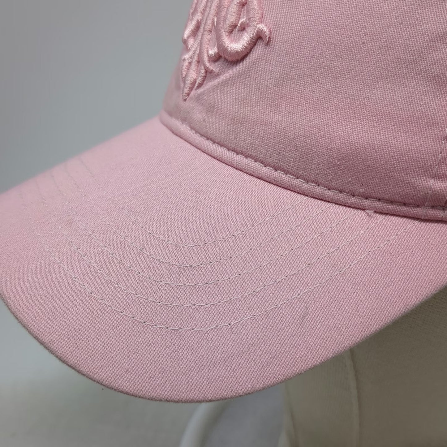 Matchitt Baseball Cap Pink One Size Monogram Embroidery Adjustable Cotton Hat