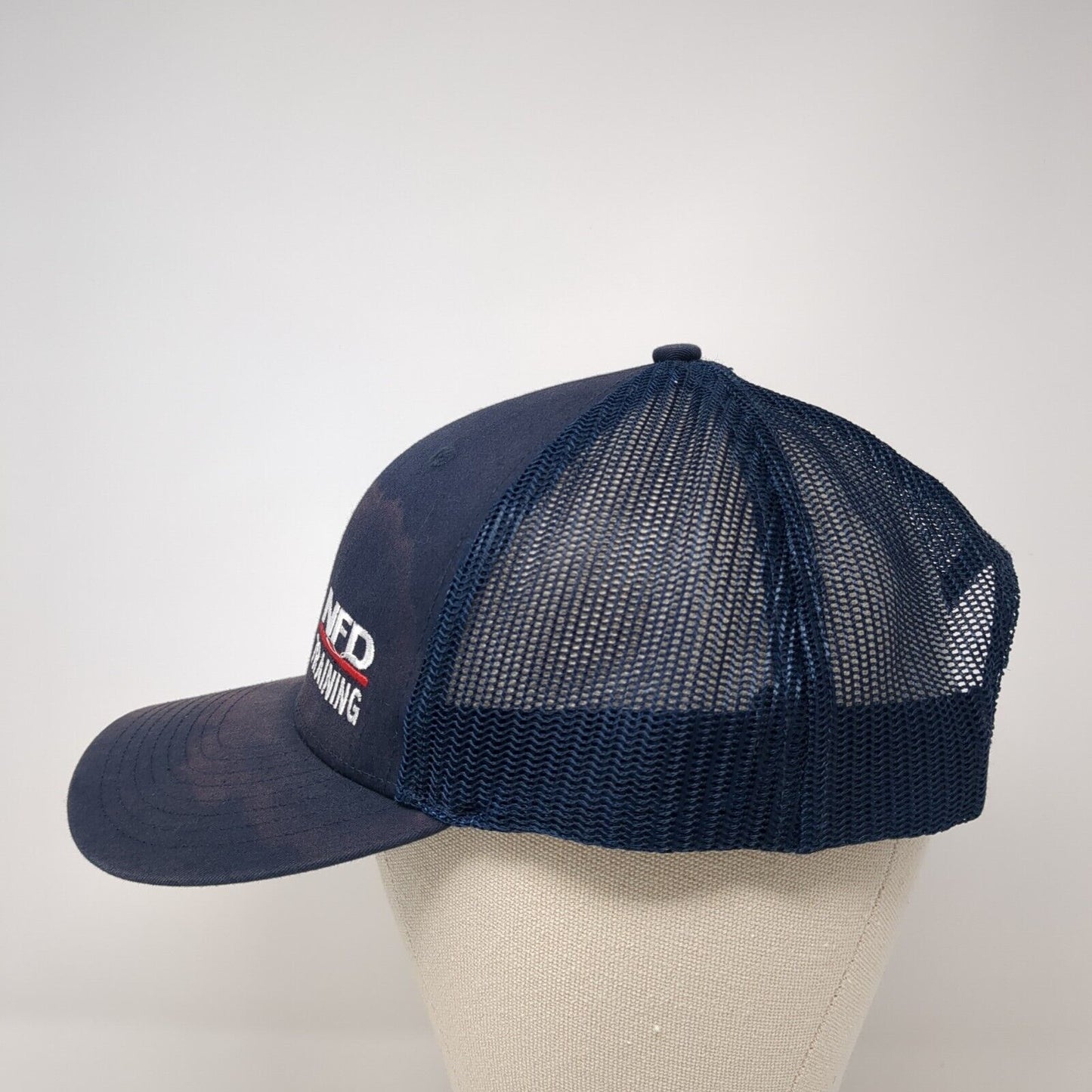 NFD Training Snapback Trucker Hat Blue One Size Mesh Back Embroidered