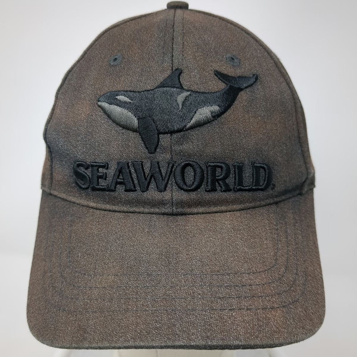 SeaWorld Orca Killer Whale Gray Baseball Cap One Size Hat Embroidered Adjustable