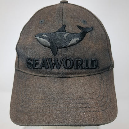 SeaWorld Orca Killer Whale Gray Baseball Cap One Size Hat Embroidered Adjustable