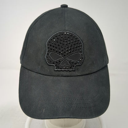 Harley-Davidson Baseball Cap Black One Size Rhinestone Skull Slideback Hat