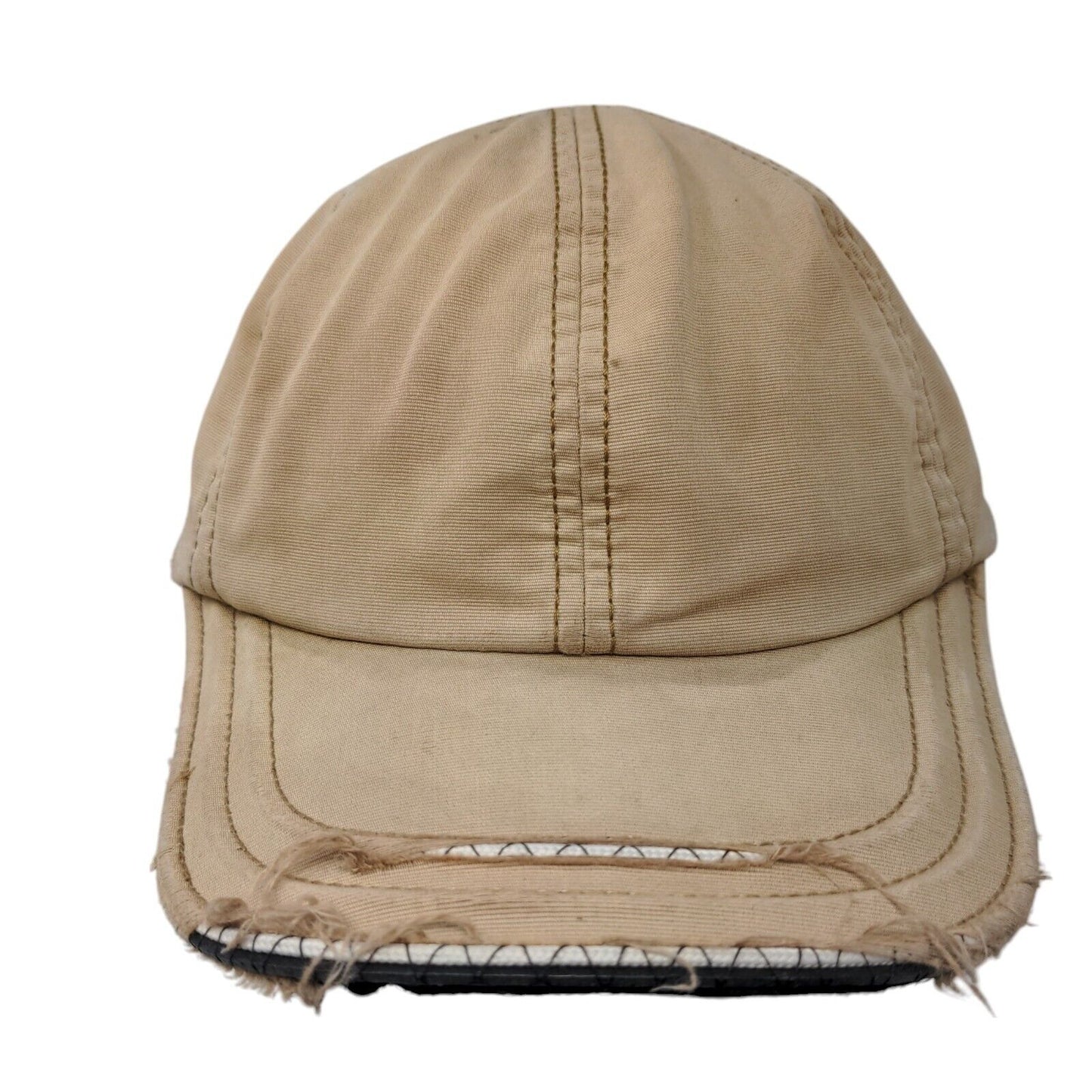 Unbranded Slideback Hat Tan One Size Adjustable Solid Blank Vent Holes
