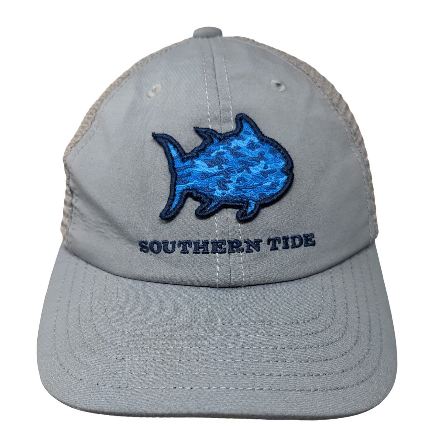 Southern Tide Skipjack Patch Snapback Mesh Back Trucker Hat Gray One Size