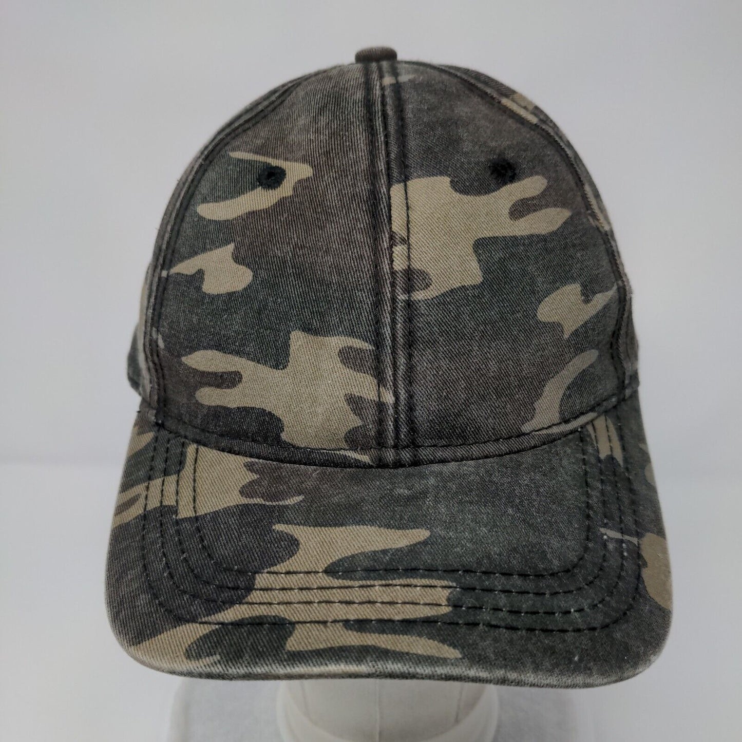 George Strapback Hat Camouflage OSFA Adjustable Vented Holes 6 Panel Blank