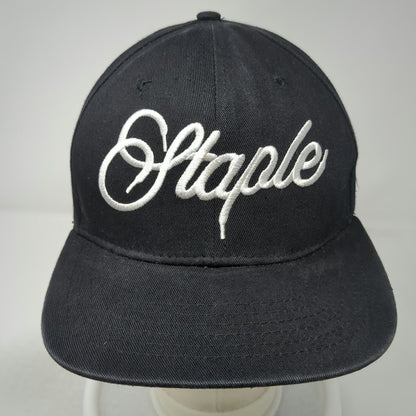 Staple Snapback Black One Size Script Logo Embroidery Thread Beast Cotton Hat