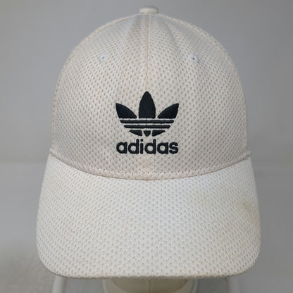 Adidas Baseball Cap White M Mesh Trefoil Hat Fitted Stretch Breathable Sport