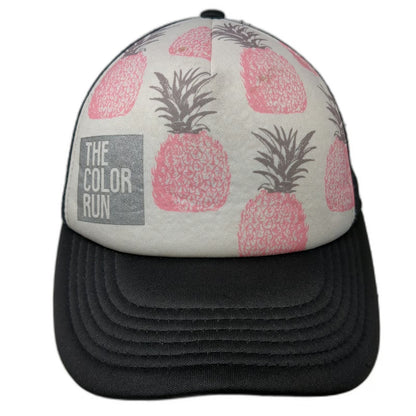 The Color Run Trucker Hat White Black Pink One Size Pineapple Print Mesh Back