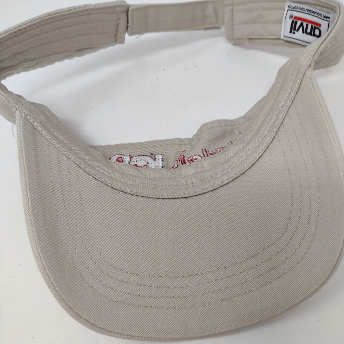 Kadel's ICR Strapback Sun Visor Cap Tan One Size Embroidered Anvil Cotton