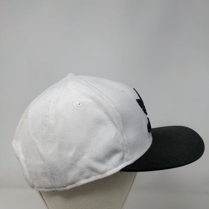 Adidas Snapback Hat White One Size Adjustable Embroidered Trefoil 6 Panel
