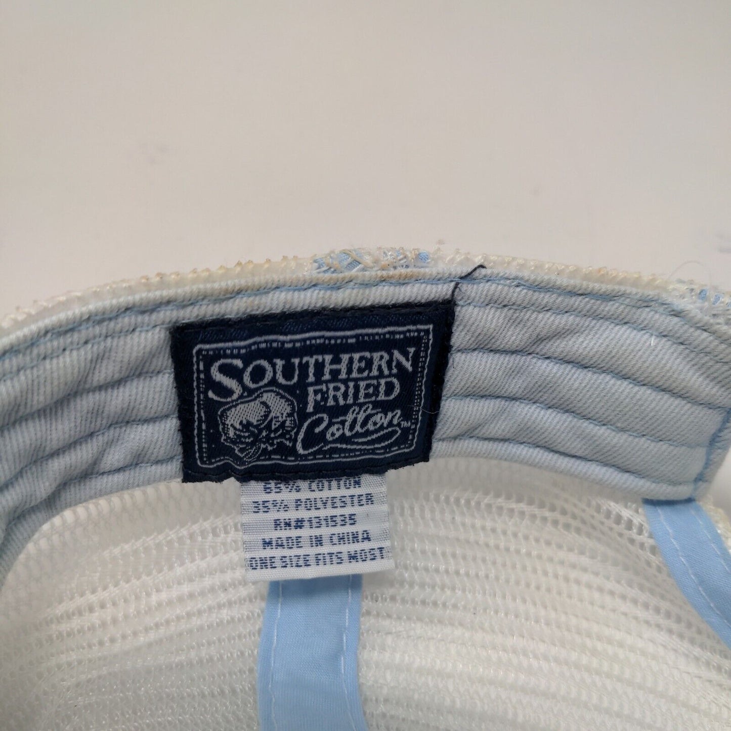 Southern Fried Cotton Women's Snapback Mesh Back Hat Blue OSFM Embroidered Dog