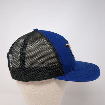 Rock & Roll Denim Patch Snapback Trucker Hat Blue One Size Mesh Back