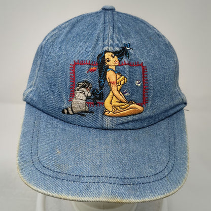 The Disney Store Baseball Cap Blue One Size Denim Pocahontas Meeko Character Hat