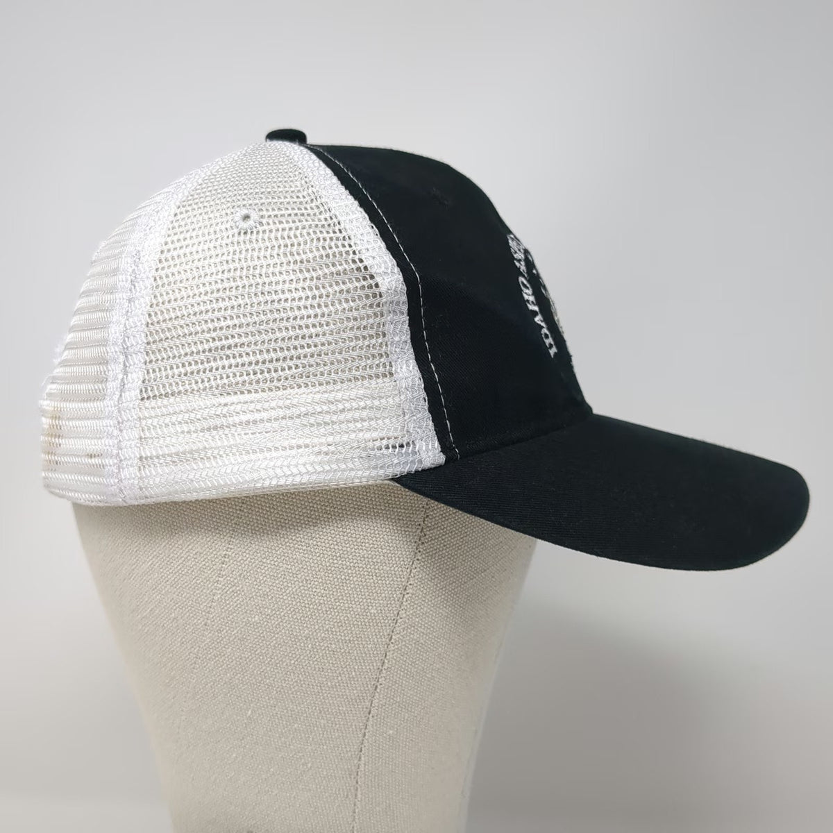 Trucker Hat Black White One Size Idaho Asphalt Supply Inc Snapback Paving Mesh