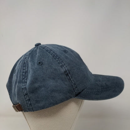 Texas State Map Slideback Hat Blue One Size Embroidered Leather Strap