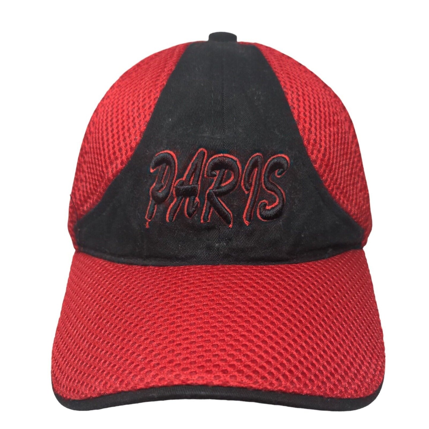 Paris Strapback Hat Red One Size Embroidered Adjustable Colorblock