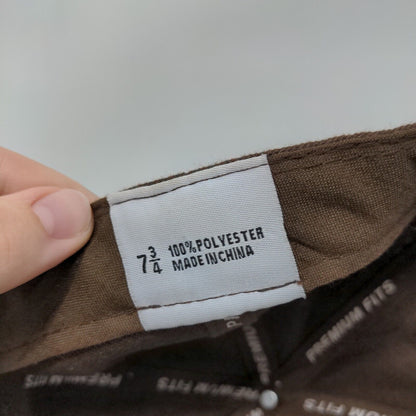 Unbranded Fitted Hat Brown Size 7 3/4 Premium Fits Vented Holes 6 Panel Blank